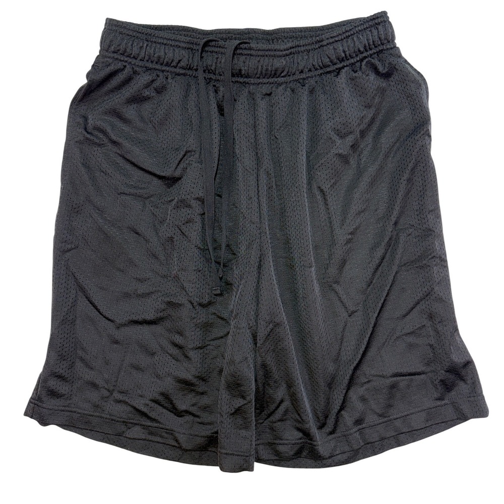Xersion Mens Black Mesh Athletic Basketball Shorts Large Drawstring Gym Active
